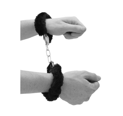 Pleasure Furry Hand Cuffs - With Quick-Release Button